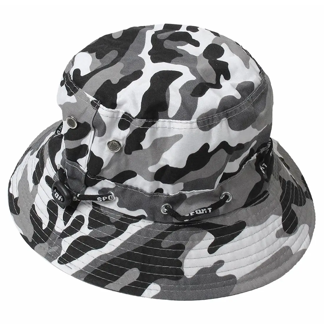 Camouflage Pattern needle Brim Cotton Bucket Sun Cap Hat for Manin Men