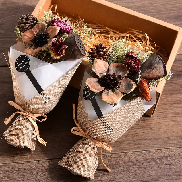 Fashion Artificial Flowers Creative Hand Made Gift Box Dried Flowers