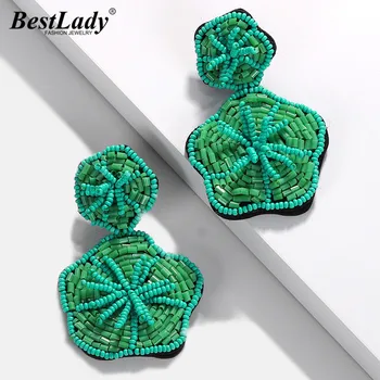 

Best lady 2019 Trendy Handmade Earrings for Women Wedding Beaded Jewelry Eyes Flowers Drop Dangle Earrings Party Unique Gifts