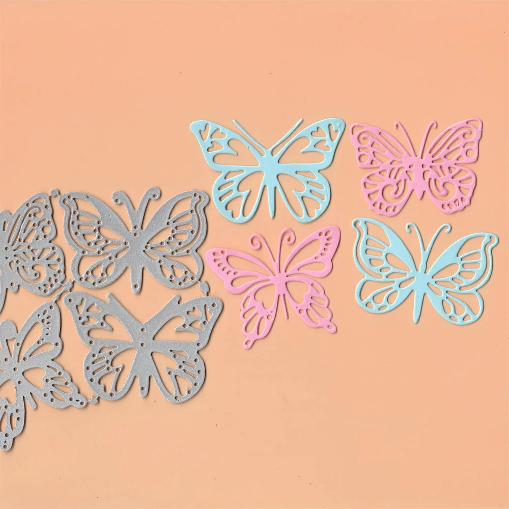 

Metal Cutting Dies Four butterflies Stencil DIY Scrapbooking Album Paper Card Decoration Crafts Embossing New Dies for 2019