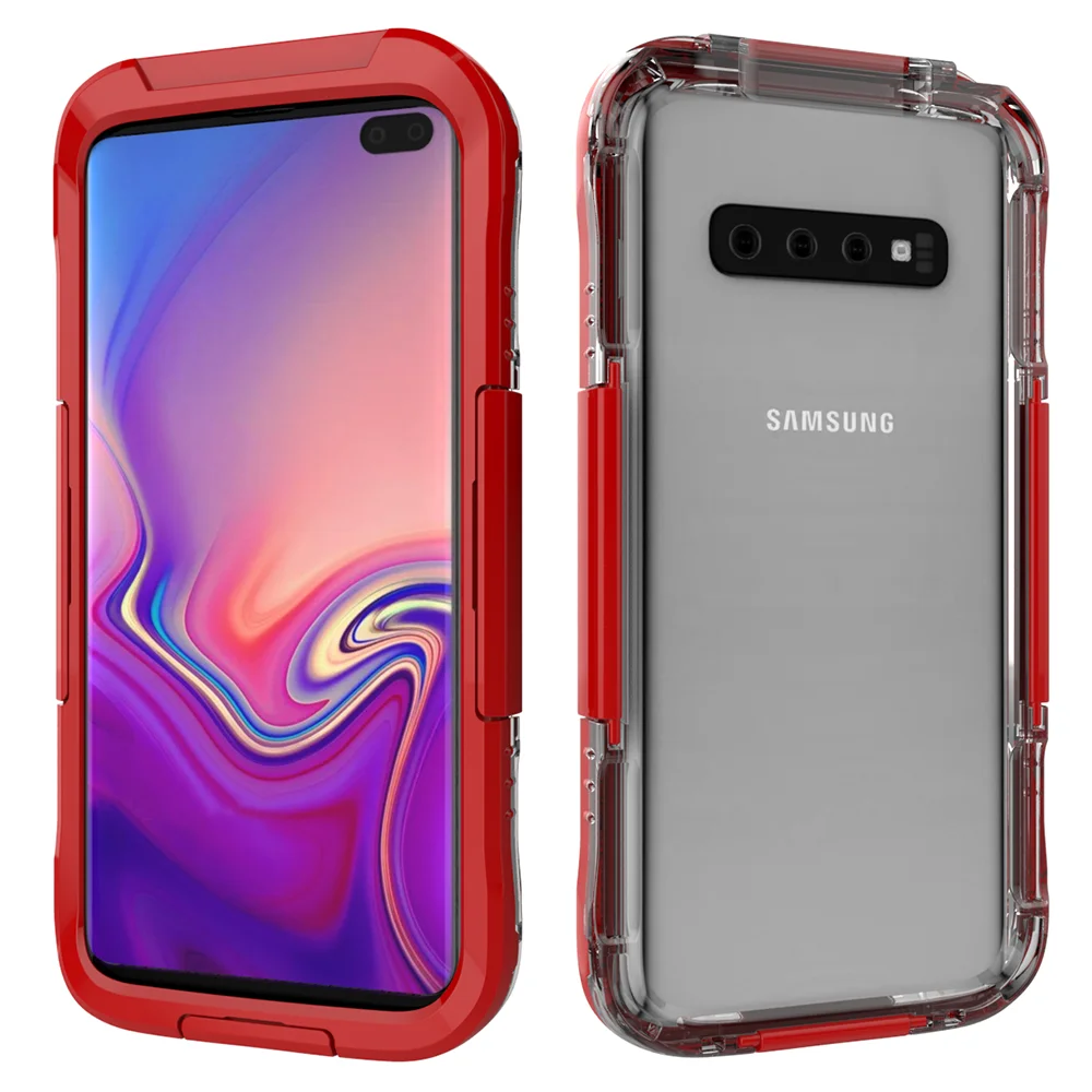 IP68 Водонепроницаемый чехол для samsung Galaxy S10 S9 S8 плюс S10e S7 S6 edge Note 10 9 8 5 под водой защитный чехол для телефона для подводного плавания чехол - Цвет: Красный