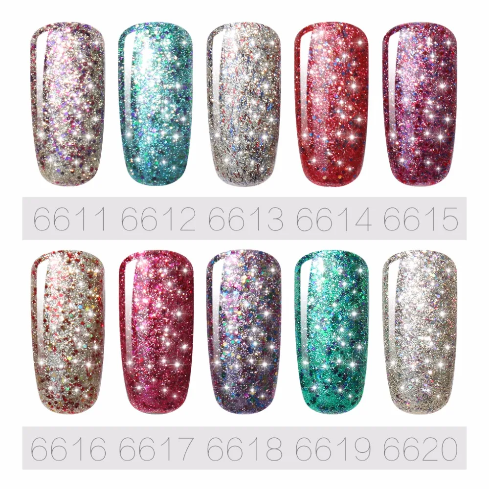 Гель лак для ногтей FairyGlo 10 мл Звездный супер блестящий отмачиваемый УФ светодиод