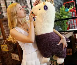 Милая мультяшная плюшевая игрушка Альпака большой 65 см бело-фиолетовый из альпаки овечий Мягкий Кукла обнимающая Подушка подарок на день