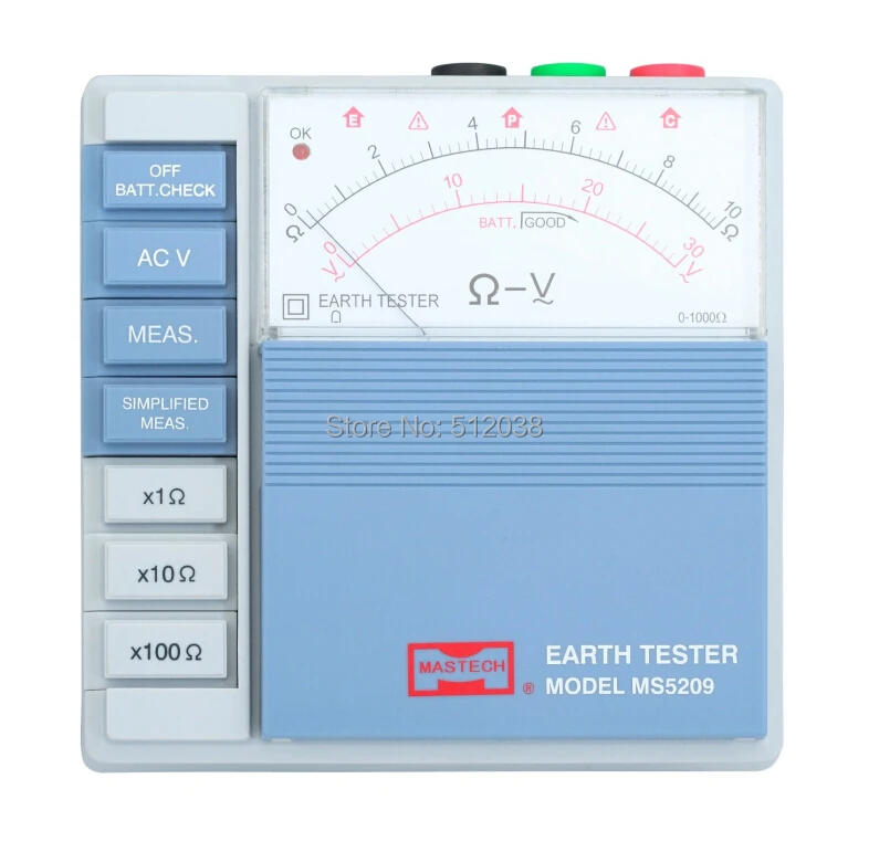 

MS5209 Analog Earth Resistance Tester Meter 10ohm to 1000ohms