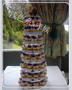 

8 Tier round wedding Acrylic Cupcake Stand / Plexiglass cupcake stand / Wedding cake stand