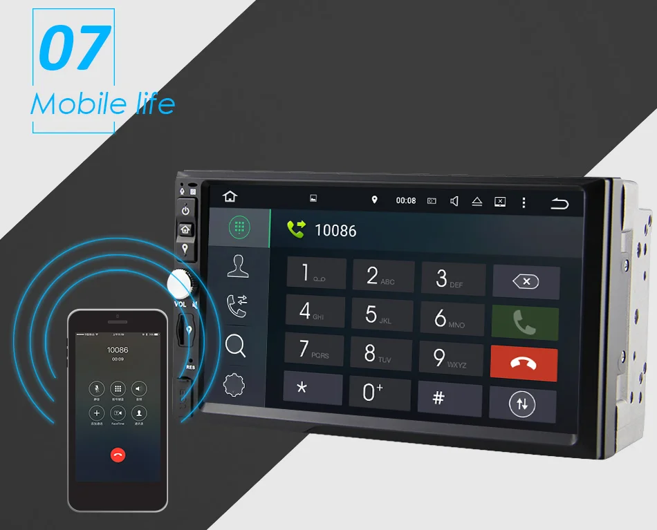 Excellent Eunavi 2 din android 9.0 16g Memory Touch Screen 7 Inch HD Car Bluetooth Player Button 2 DIN Universal Car radio GPS Navigation 12