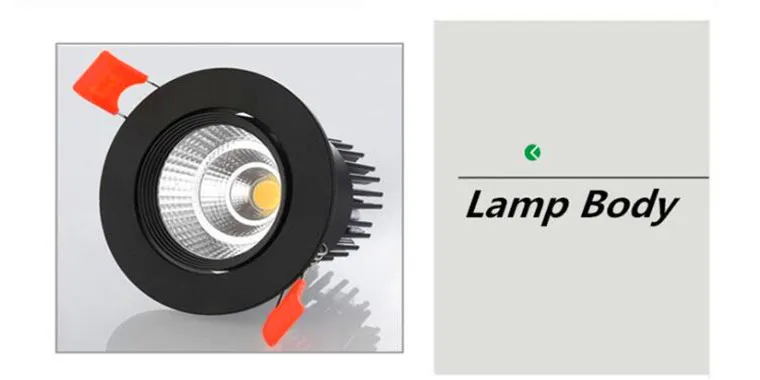 Круглый Диммируемый встраиваемый COB светодиодный светильник 5W7W9W12W светодиодный точечные потолочные светильники AC85~ 265 В Теплый Холодный белый светодиодный светильник Внутреннее освещение