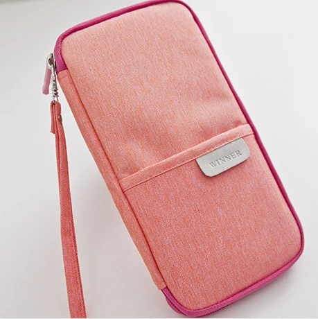 

Solid Candy Color Large Capacity Multifunction Travel Permit Bag Passport Holder Ticket Card Storage Pouch Handbag Pencil Case