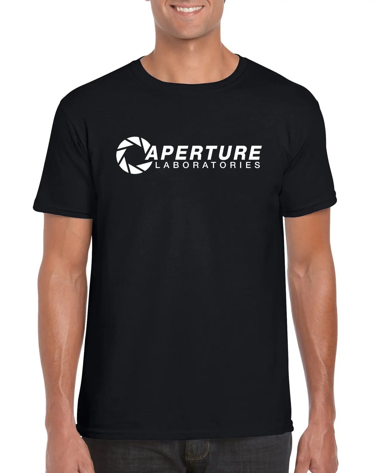 Aperture Laboratories Футболка с принтом в виде игры половина жизни Летняя мужская модная