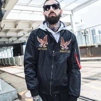 

Original Anarchy Men's Military Style Embroidered Bomber Jacket Street Tide Brand High Quality Large Size Air ForcePilot Jacket