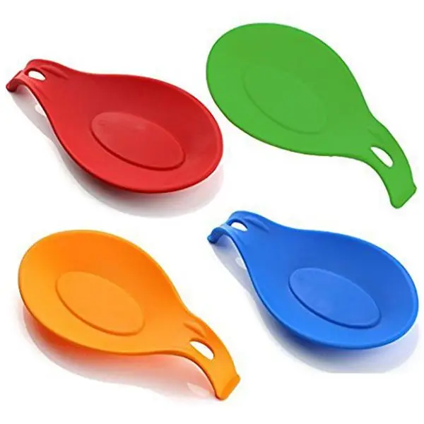 

Kitchen Silicone Spoon Rest, Set of 4, (Colorful,Small Size)