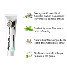 Кокосовая Скорлупа активированный уголь отбеливающая зубная паста натуральный черный мятный аромат 120 г QS888