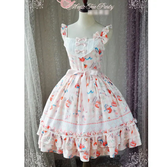 Meow and Orange Sauce ~ платье Lolita JSK с милым принтом от Magic Tea вечерние предварительный