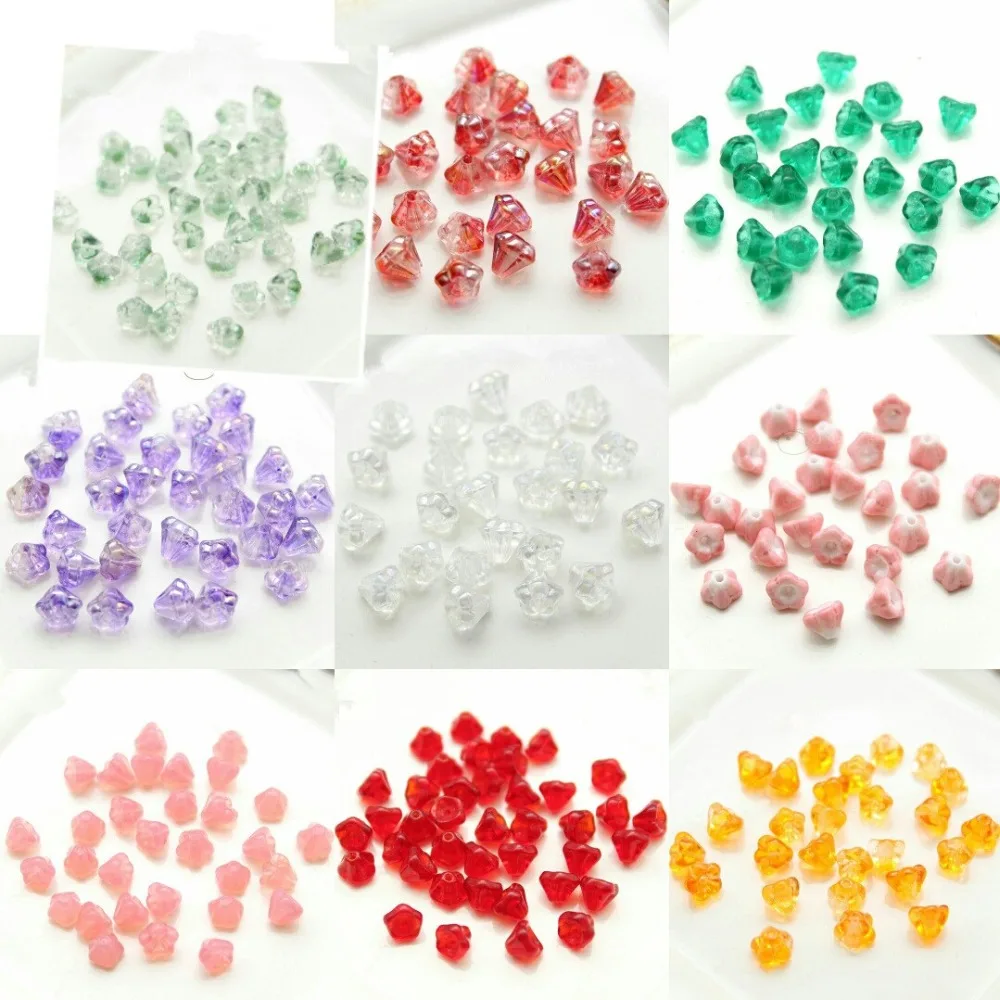 

50 PCS 5*6mm Crystal Lampwork Loose Lotus Seed Spacer Beads For Jewelry Making DIY Earrings Bracelet Necklace Accessories