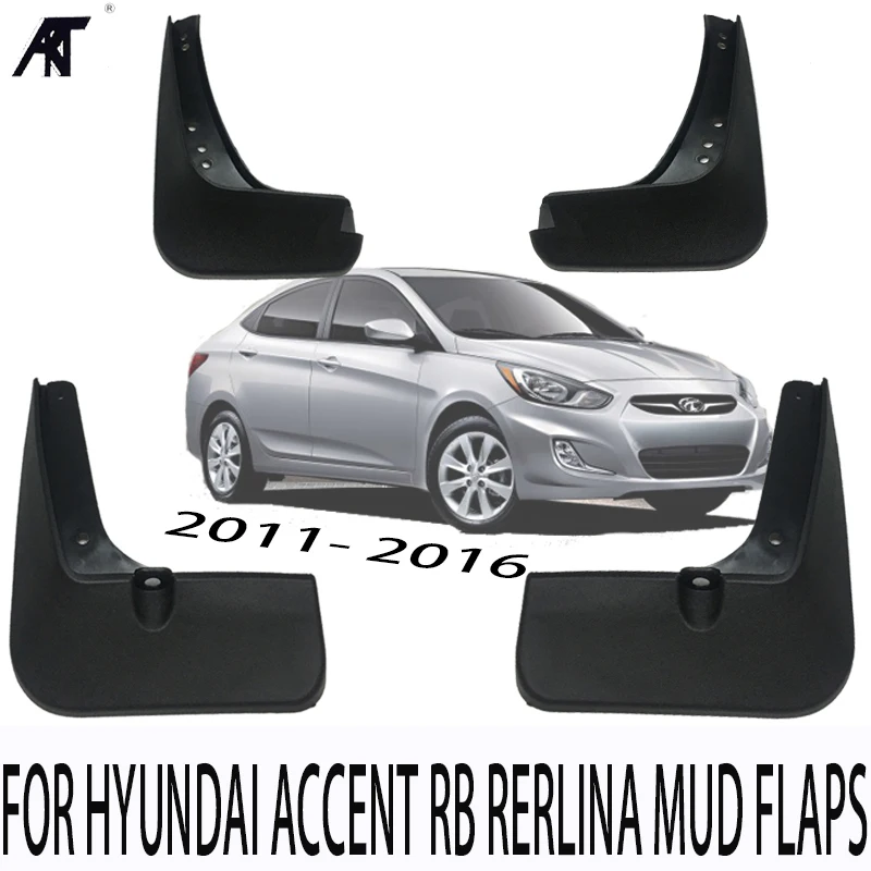 Mud Flaps Accessori 4 PZ/SET PER 2011- 2016 for:HYUNDAI ACCENT RB BERLINA MUD FLAPS PARASPRUZZI PARAFANGO SOLARIS