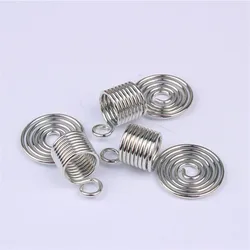 6Pcs Silver Spiral Disc Spring Charms Jewelry Hair Braid Dread Dreadlock Beads Hair Cuff Clips Iron Rings Tube Hair Ornament C63 6Pcs Silver Spiral Disc Spring Charms Jewelry Hair Braid Dread Dreadlock Beads Hair Cuff Clips Iron Rings Tube Hair Ornament C63