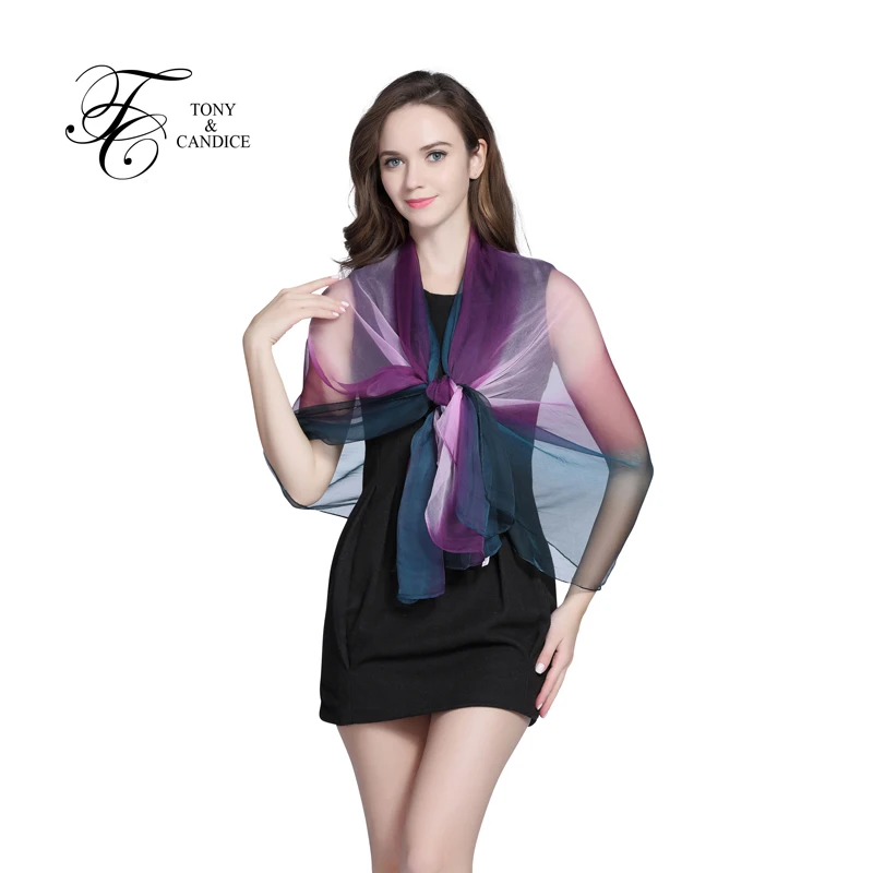 

Women's Silk Scarf Long Print Pashmina 100% Silk Soft For Female Fashion In Autumn Silk Beach Cover-ups In Summer Cozy And Thin
