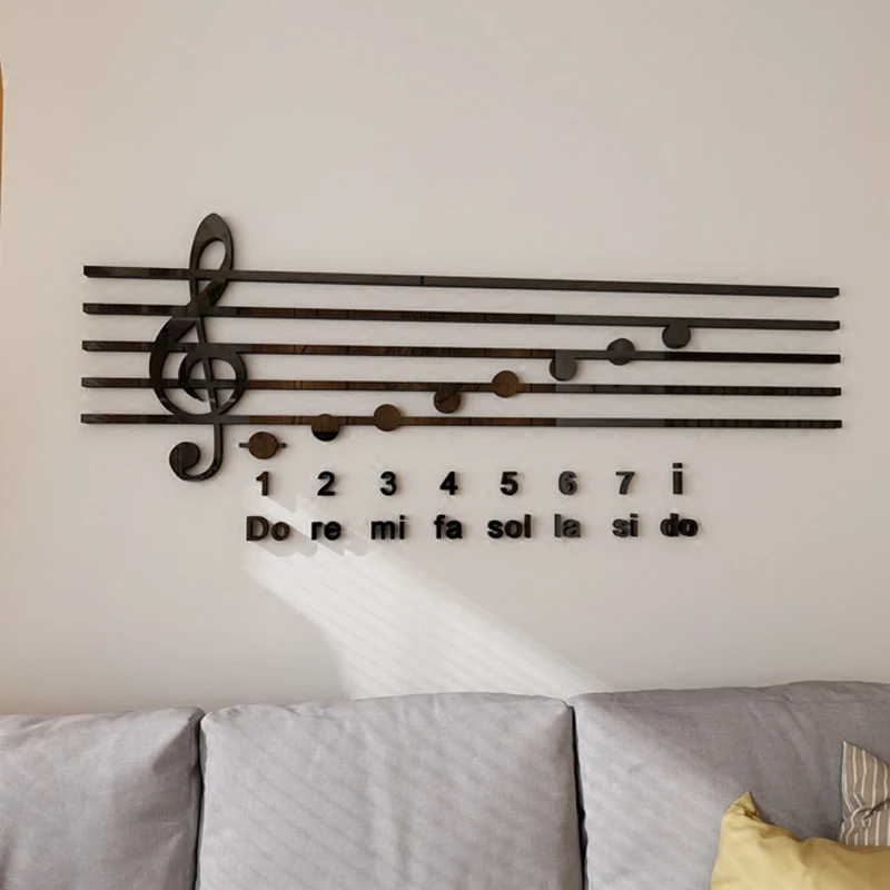 Горячая Распродажа, акриловые 3D наклейки на стену с изображением фортепианных нот, музыкального класса, сделай сам, художественный Настенный декор для обучения, задний фон, зеркальные наклейки на стену