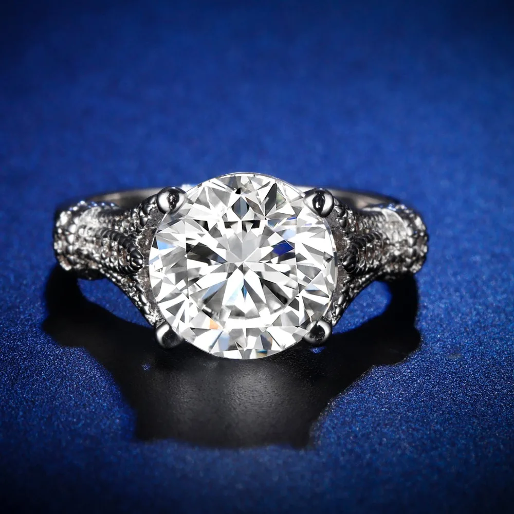 

Original Design Handmade cz unique style top quality big round cut Ring Cubic Zirconia Hot Ins sterling silver 925