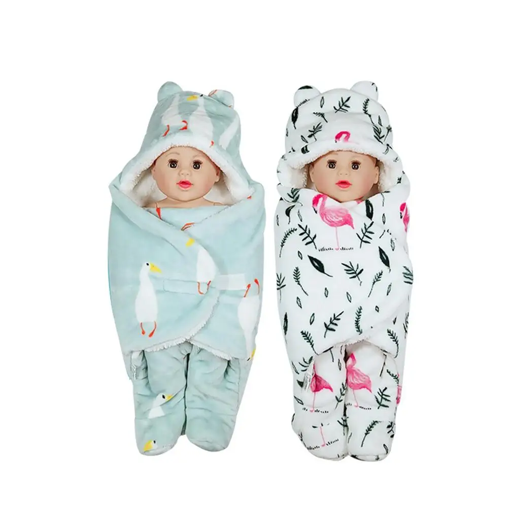 Baby Sleeping Bag Flannel Autumn And Winter Thickened Baby Separated Legs Swaddle Blanket Newborn Baby Supplies