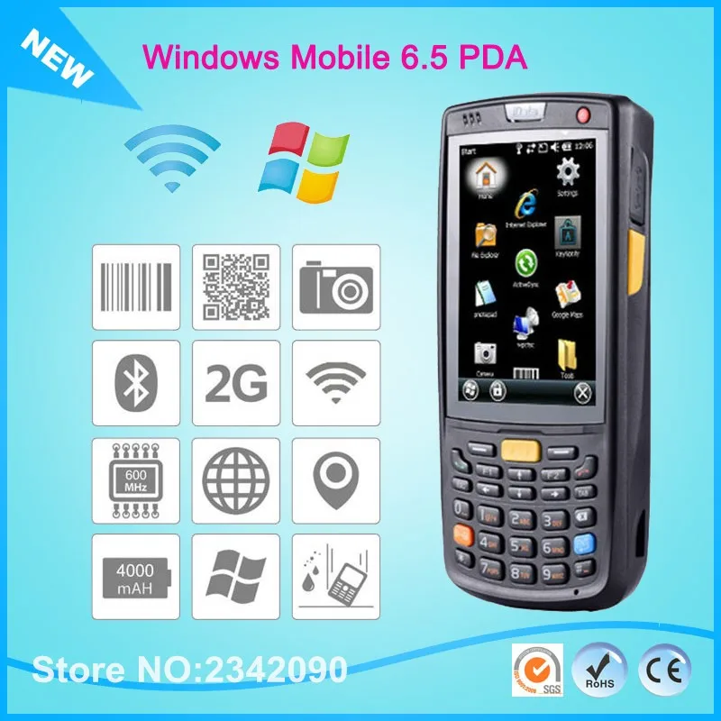 IData90 Windows Mobile 6,5 OS. беспроводной 1D сборщик данных штрих-кода с Wifi Bluetooth 4000 большой емкости батареи