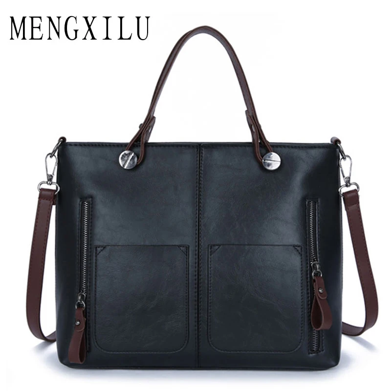 Kopen MENGXILU Vintage Lederen Vrouwen Tassen Voor Vrouwen Schoudertas 2017 Luxe Multi Pockets Hoge Kwaliteit Tassen Sac Spaanse Merk
