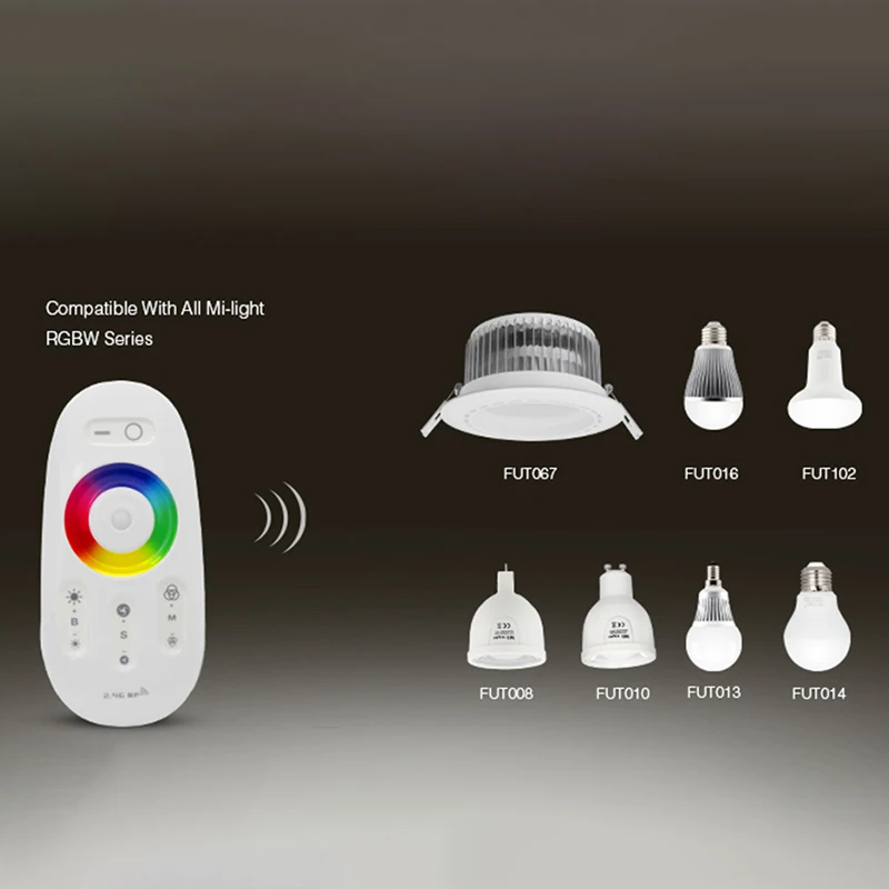 Milight FUT098 RF 2,4 ГГц беспроводной RGB яркость и красочный сенсорный экран светодиодный пульт дистанционного управления
