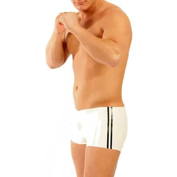 

Latex Rubber Cycle Shorts Crotch Zip Latex Hot Panties Shorts Wear For Men