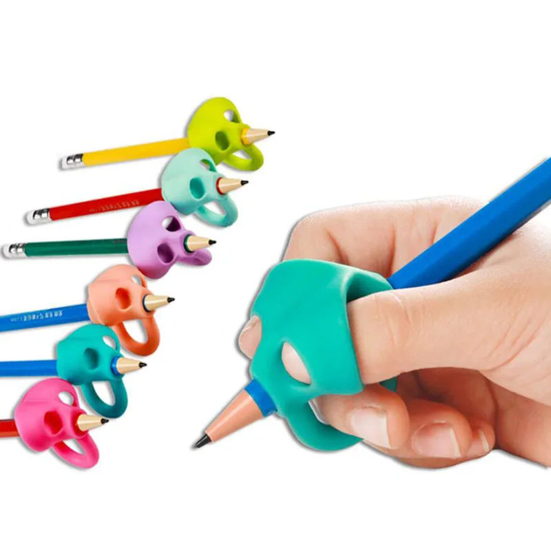 

Children Hold Pen Magic Set Beginner Writing Silicone Toy Baby Double Thumb Posture Correction Pen Tool Student Education 3pc