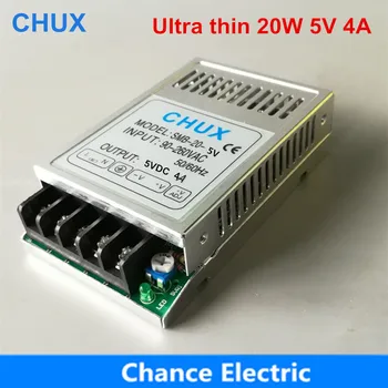 

CHUX 5V Switching Power Supply 20W Ultra thin 90V-260VAC Input 4A for LED Strip light Single Output Power Supply