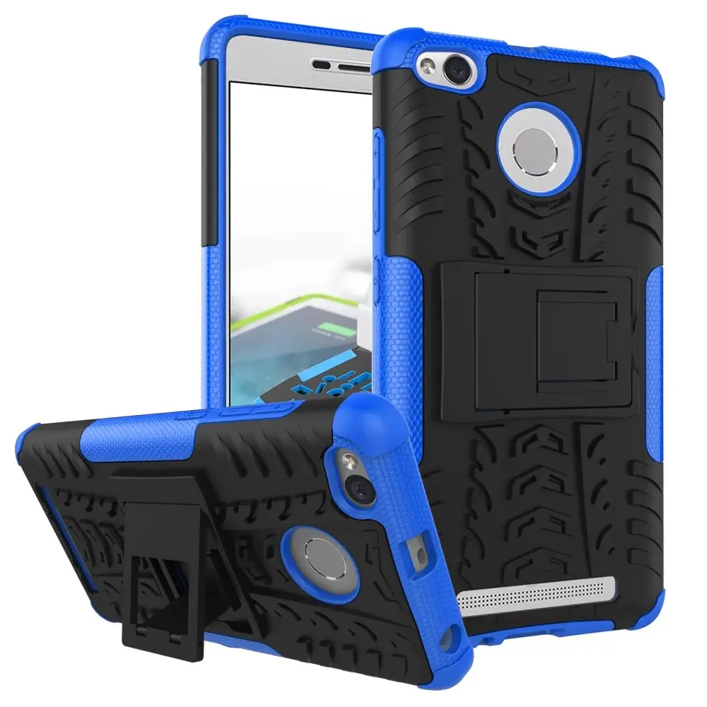 

Silicone Armor Holder Stand Case For Xiaomi Redmi Note 3 pro Note 2 Note 4 Shockproof Plastic Hard Back Cover For Redmi 3Pro 3S