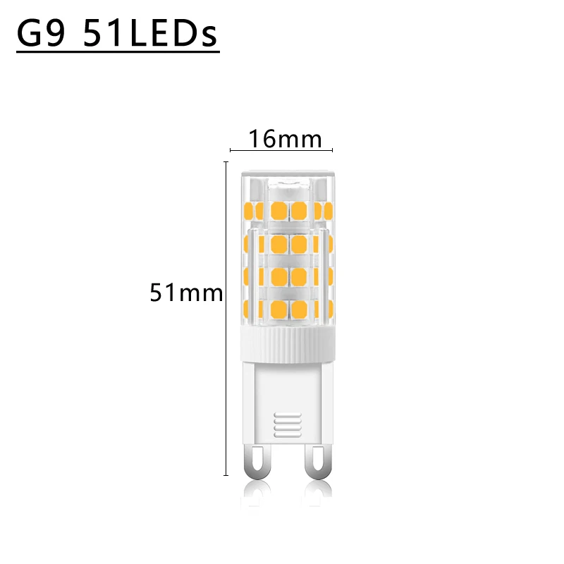 10 шт . новый G9 светодиодный светильник 3 Вт 5 7 SMD2835 36 51 76 s AC220V с керамическим