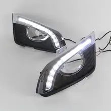 For CHEVROLET CAPTIVA 2011 – 2015 Auto 12V LED Car DRL Daytime Running Light fog lamp hole Turn Signal and Turn off style Relay