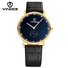 VINOCE Роскошные брендовые ультратонкие часы Мужские Винтажные из натуральной кожи на ремешке Нежные мужские часы водонепроницаемые Relogio Masculino