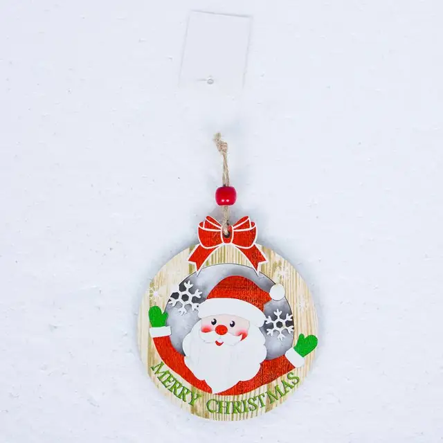 Merry Christmas Craft DIY Wooden Pendants Ornaments Xmas Tree Ornament For Home Decor Christmas Party Decorations Kids Gift