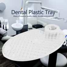 

White Plastic Universal Dental Chair Tray Table Dentist Instrument Post Mounted