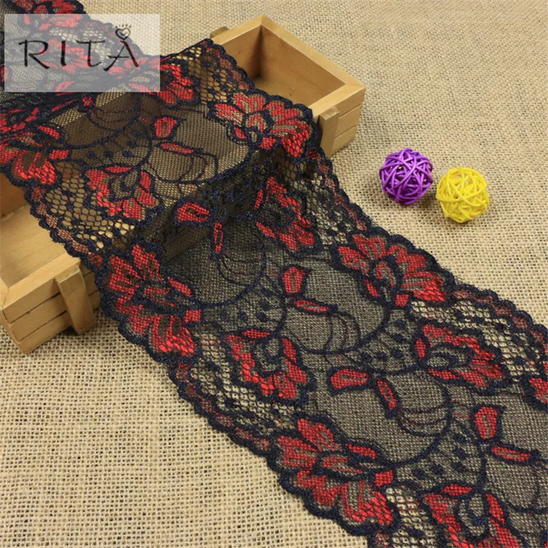 

5 Yards/Lot 15cm Diy Handmade Patchwork Polyester Material Elastic Ribbon Lace Trim MWT15026-D