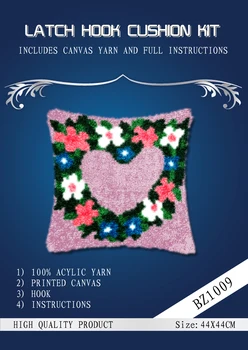 

oneroom flowers heart cross stitch pillow Placemats method of needlework kit latch hook rug kit / embroidered pillow