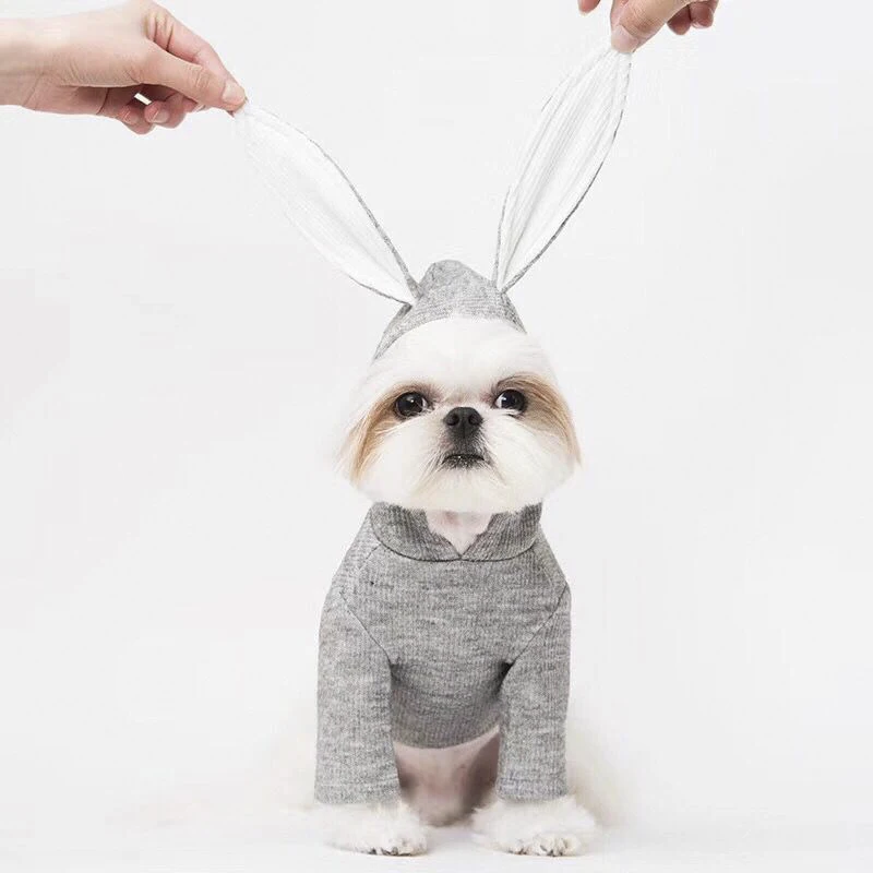

Cute Pet Dog Clothes Rabbit Ear Pets Dogs Clothing For Dog Pet Overalls Knitted Cat Clothes For Small Medium Dogs Pet Costume