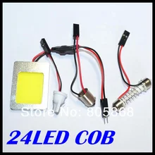 Автомобильный панельный светильник, светодиодный купольный светильник, 4 Вт, Cob чип, 24led, светодиодный светильник для салона автомобиля, T10, фестон, Купол Ba9s, адаптер, 12 В, автомобильный панельный светильник