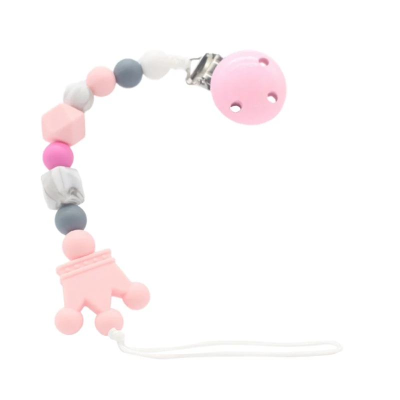 

Pacifier chain baby new Silicone Baby Pacifier Clip Crown Colorful Pacifier Chain for Baby Teething Soother Chew Toy