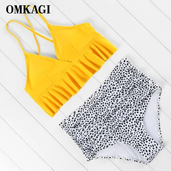 

OMKAGI Brand Off Shoulder Bikini Sexy Swimsuit Swimwear Women Push Up Swimming Suit Bathing Suit Beachwear 2019 Bikinis Set
