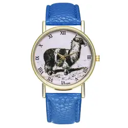 GENBOLI Для женщин кварцевые часы Круглый циферблат Кожаный ремешок Наручные часы модные Повседневное Дизайн для леди девочек Relojes Mujer 2018