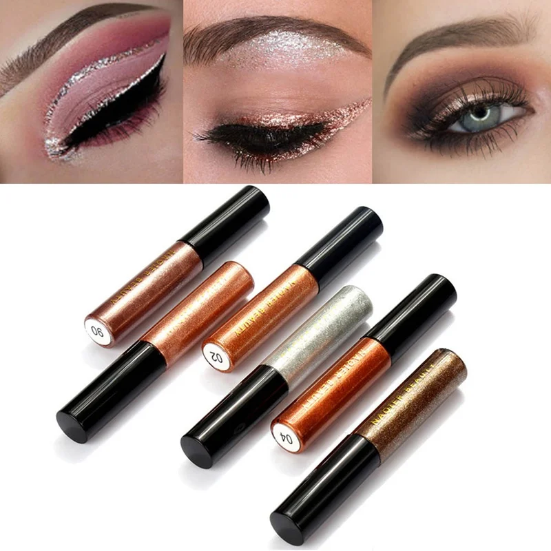

1Pcs Hot Glitter Eyes Makeup Shine Eyeliner Pencils white color liquid Eyeliner Stamp Shining Eyeshadow Cat Liner Gel Waterproof