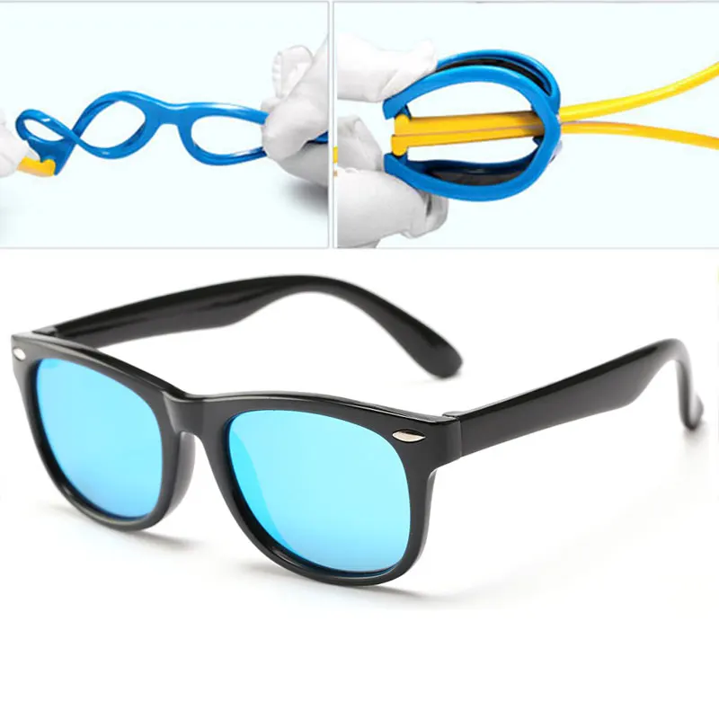 Kids Sunglasses Coating Mirror Polarized Baby Glasses Flexible Safety Frame Chldren Shades For Boys Girl With Case UV400 | Аксессуары