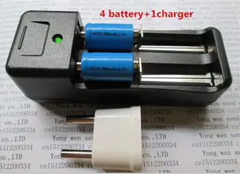 

NEW ER14250 battery LS14250 ER14250H 1/2-R6 1/2 AA 3.6V/3.7V 280mah 14250 Rechargeable lithium batteries(4 battery + 1 charger)