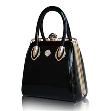 2016 Hot Sale New Handbag Bright Skin Handbag Metal Buckle Ms. Crystal Bag F293