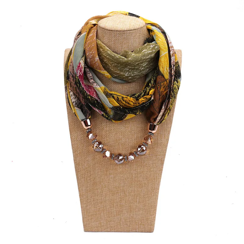 Новинка, модное ювелирное изделие, ожерелье, подвеска, шифон, однотонный шарф для женщин, женские аксессуары, хиджаб,, 65 цветов - Цвет: 28