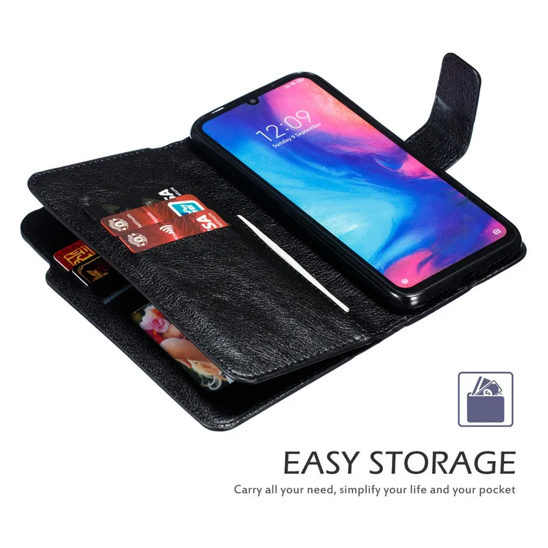 Кожаный чехол для Xiaomi Redmi Note 7, флип-кейс, чехол-кошелек с отделением для карт, магнитный деловой чехол для телефона Xiaomi Redmi Note 7 Pro Coque
