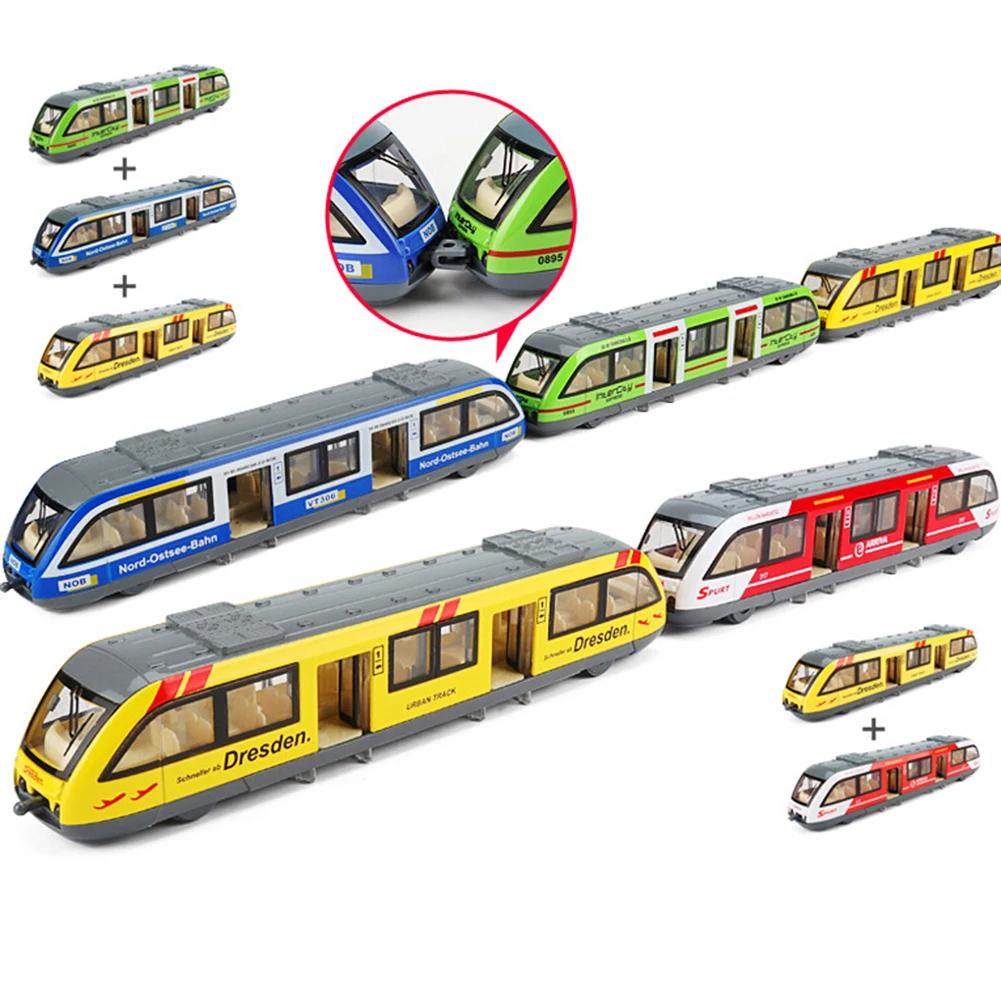 

1/64 toy Train Pull back Rail Train Model Toy with Light Music Diecast Toys Train Kids Preschool Learning toy Hot Wheels toy car